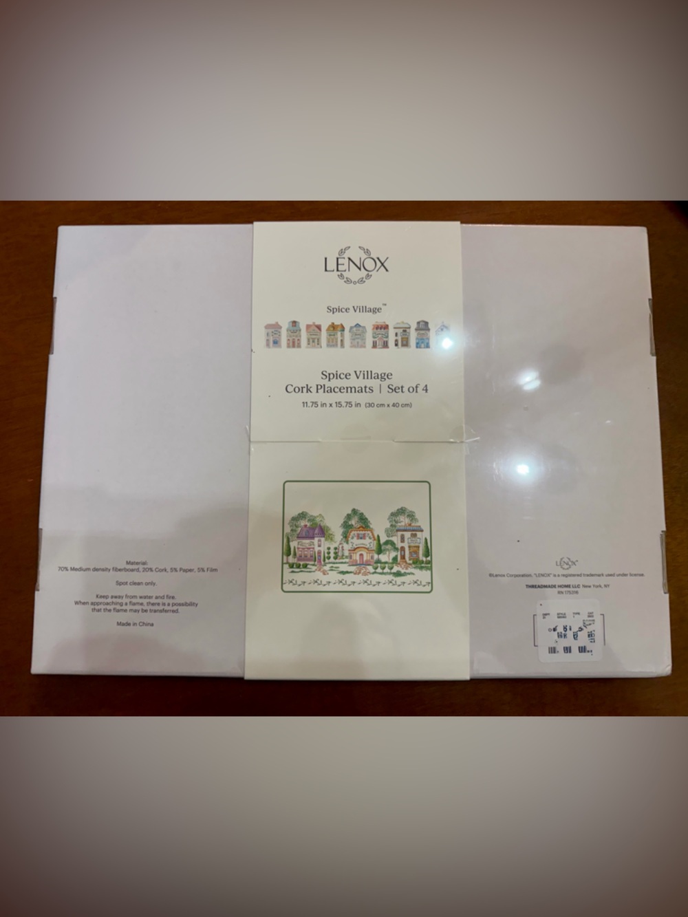 Lenox Spice Village Cork Placemat Set in White, Green & Multicolor - Picture 2 of 2